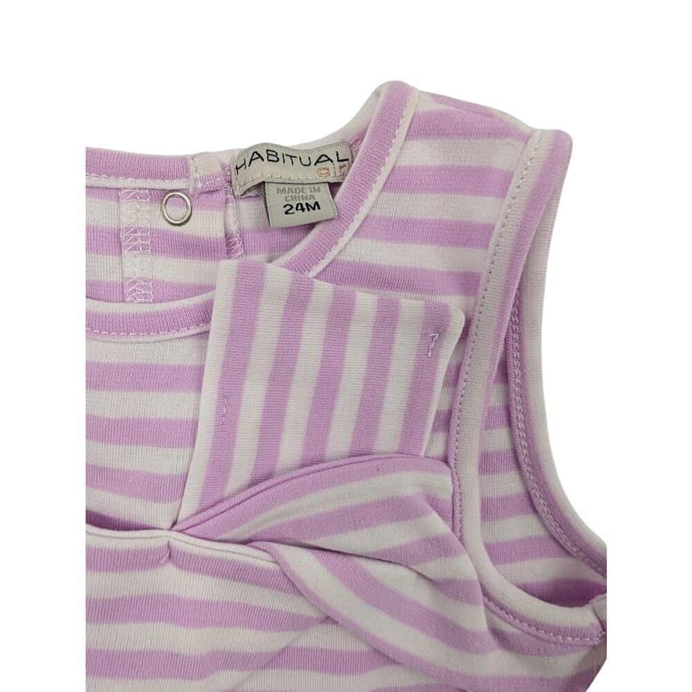 Habitual Girls Pink Striped Dress and Velvet Bloomer Shorts 24 Months - Picture 7 of 10